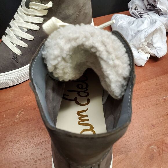 Sam Edelman Size 6 High Top Gray Pence Sneaker Casual Shoes - Picture 9 of 12